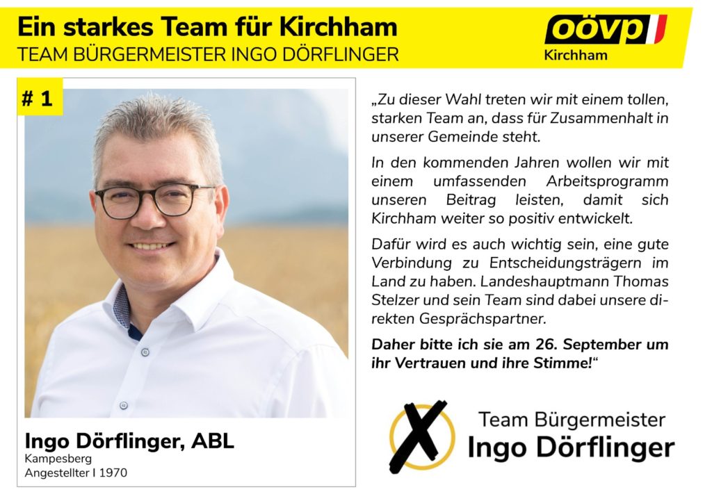 Kandidatenvorstellung Platz 1 – Bürgermeister Ingo Dörflinger