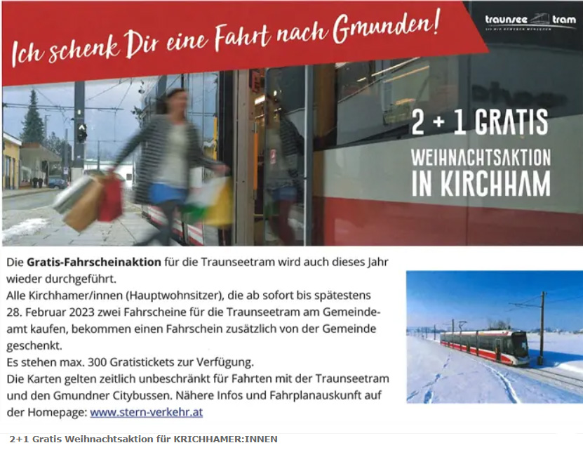 2+1 Gratis Weihnachtsaktion in Kirchham